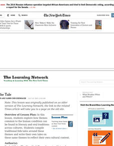 To Tell the Tale Lesson Plan To Tell the Tale Lesson Plan
