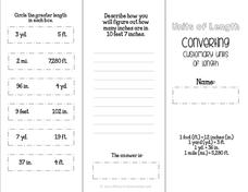 Converting Customary Units of Length Brochure Printables Converting Customary Units of Length Brochure Printables