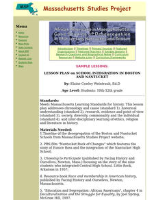 Lesson Plan on School Integration in Boston And Nantucket Lesson Plan Lesson Plan on School Integration in Boston And Nantucket Lesson Plan