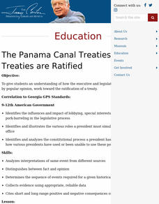 The Panama Canal Treaties: How Treaties Are Ratified Lesson Plan The Panama Canal Treaties: How Treaties Are Ratified Lesson Plan