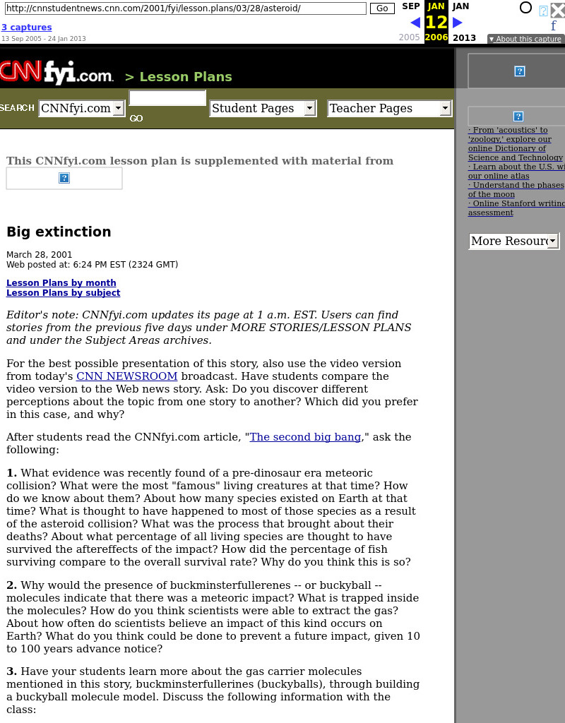 Big Extinction Lesson Plan Big Extinction Lesson Plan