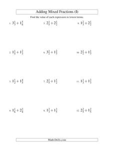 Adding Mixed Numbers (9) Worksheet Adding Mixed Numbers (9) Worksheet