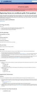 Coordinate Grids: First Quadrant Lesson Plan Coordinate Grids: First Quadrant Lesson Plan