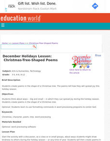 Christmas-Tree-Shaped Poems Lesson Plan Christmas-Tree-Shaped Poems Lesson Plan