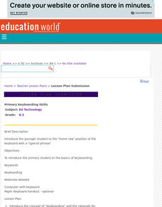 Primary Keyboarding Skills Lesson Plan Primary Keyboarding Skills Lesson Plan