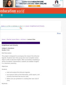 Knighthood and Chivalry Lesson Plan Knighthood and Chivalry Lesson Plan