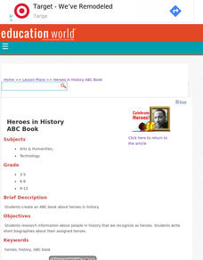 Heroes in History - ABC Book Lesson Plan Heroes in History - ABC Book Lesson Plan