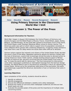 The Power of the Press Lesson Plan The Power of the Press Lesson Plan