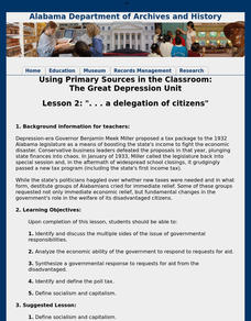 Lesson 2: ". . . a delegation of citizens" Lesson Plan Lesson 2: ". . . a delegation of citizens" Lesson Plan