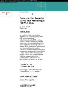 Farmers, the Populist Party, and Mississippi (1870-1900) Lesson Plan Farmers, the Populist Party, and Mississippi (1870-1900) Lesson Plan