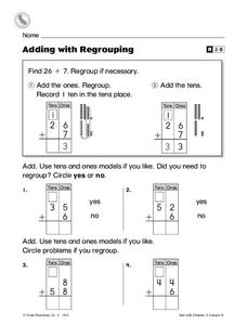 Adding With Regrouping Worksheet Adding With Regrouping Worksheet