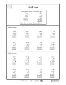 Addition Worksheet Addition Worksheet