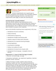 Science Experiment With Eggs Lesson Plan Science Experiment With Eggs Lesson Plan