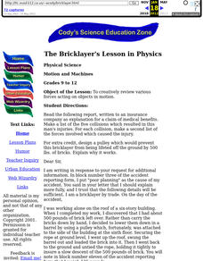The Bricklayer's Lesson in Physics Lesson Plan The Bricklayer's Lesson in Physics Lesson Plan