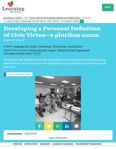 Civic Virtue in Democracy Lesson Plan Civic Virtue in Democracy Lesson Plan