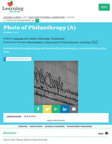 A Photo of Philanthropy Lesson Plan A Photo of Philanthropy Lesson Plan