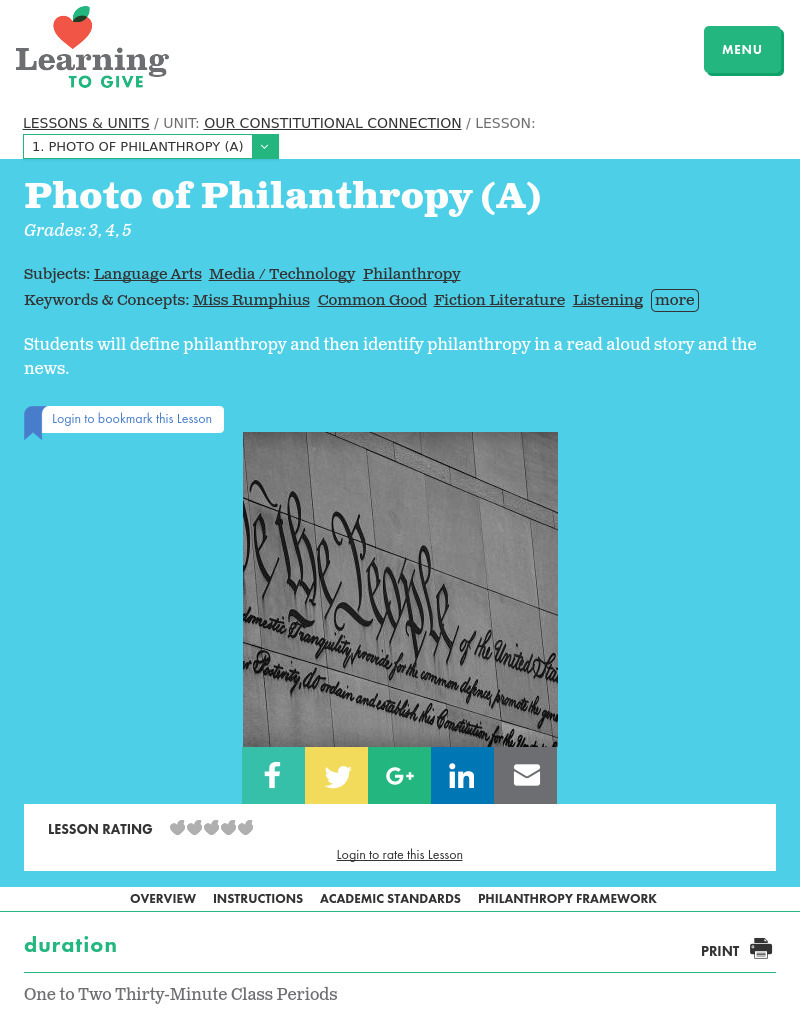 A Photo of Philanthropy Lesson Plan A Photo of Philanthropy Lesson Plan