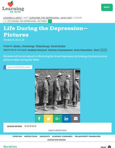 Surviving the Depression- 1930-1939 Lesson 1: Life During the Depression- Picture Lesson Plan Surviving the Depression- 1930-1939 Lesson 1: Life During the Depression- Picture Lesson Plan