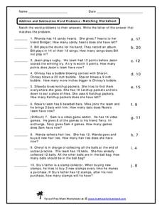 Addition and Subtraction Word Problems Worksheet Addition and Subtraction Word Problems Worksheet