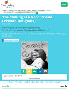 The Making of a Good Friend Lesson Plan The Making of a Good Friend Lesson Plan