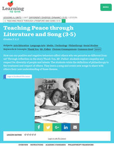 Different! Diverse! Dynamic! Lesson 2:  Teaching Peace Through Literature And Song Lesson Plan Different! Diverse! Dynamic! Lesson 2:  Teaching Peace Through Literature And Song Lesson Plan