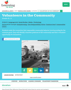 Volunteers in the Community Lesson Plan Volunteers in the Community Lesson Plan