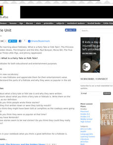 Folktale Unit Lesson Plan Folktale Unit Lesson Plan