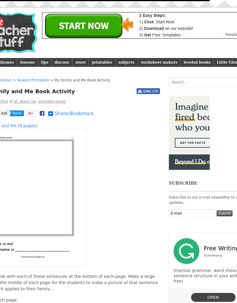 My Family and Me! Lesson Plan My Family and Me! Lesson Plan
