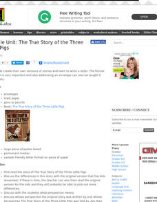 Folktale Unit: The True Story of the Three Little Pigs Lesson Plan Folktale Unit: The True Story of the Three Little Pigs Lesson Plan