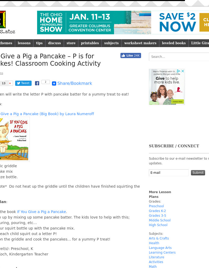 P is for Pancakes Lesson Plan P is for Pancakes Lesson Plan