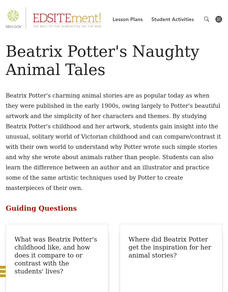 Beatrix Potter's Naughty Animal Tales Lesson Plan Beatrix Potter's Naughty Animal Tales Lesson Plan