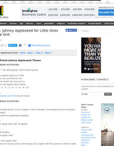 Johnny Appleseed Theme Unit: Day 3 Lesson Plan Johnny Appleseed Theme Unit: Day 3 Lesson Plan