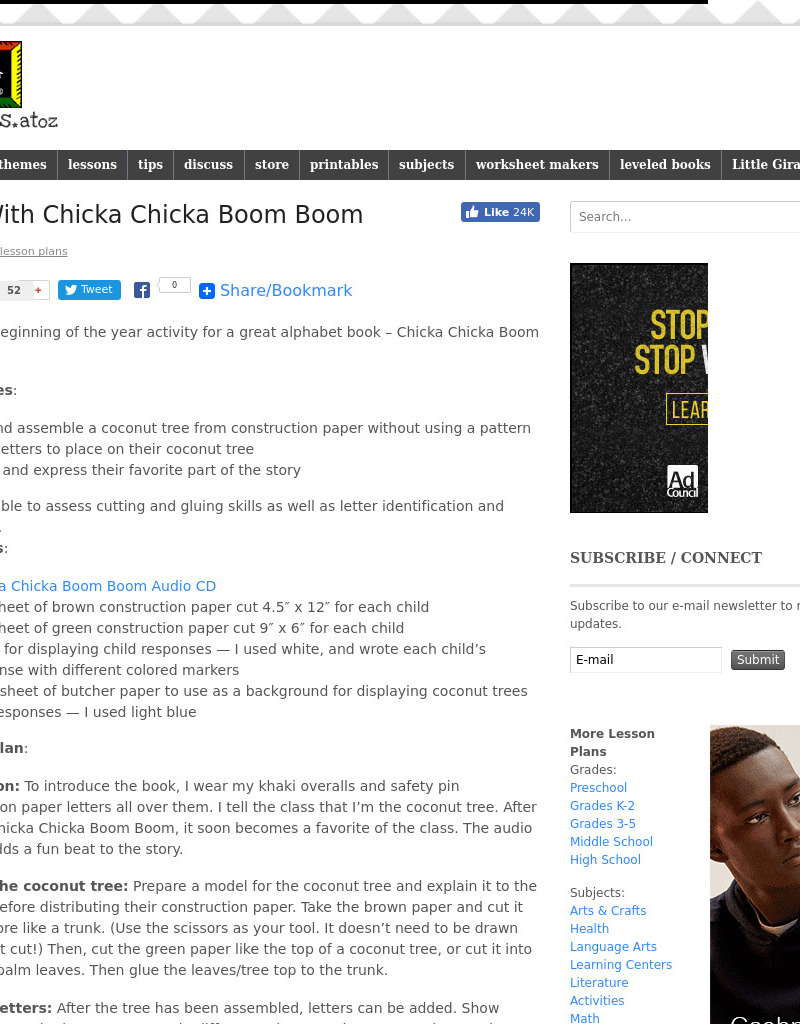 Fun With Chicka Chicka Boom Boom Lesson Plan Fun With Chicka Chicka Boom Boom Lesson Plan