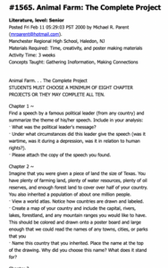 Animal Farm: The Complete Project Lesson Plan Animal Farm: The Complete Project Lesson Plan