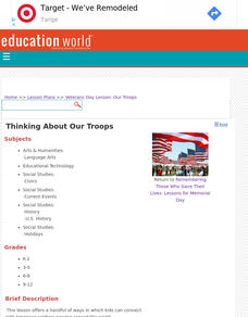 Thinking About Our Troops Lesson Plan Thinking About Our Troops Lesson Plan