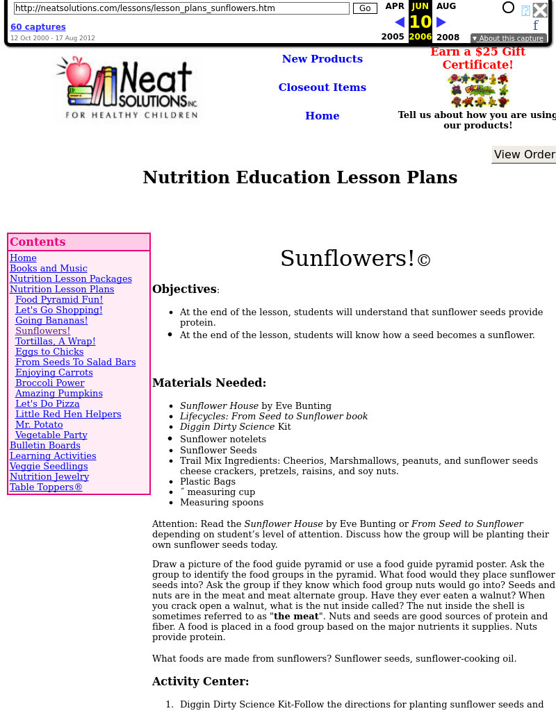 Sunflowers Lesson Plan Sunflowers Lesson Plan