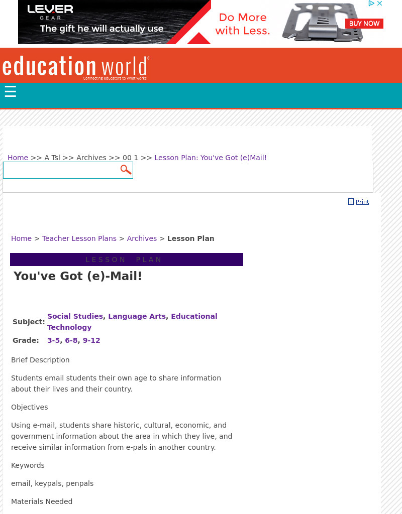 You've Got Email! Lesson Plan You've Got Email! Lesson Plan
