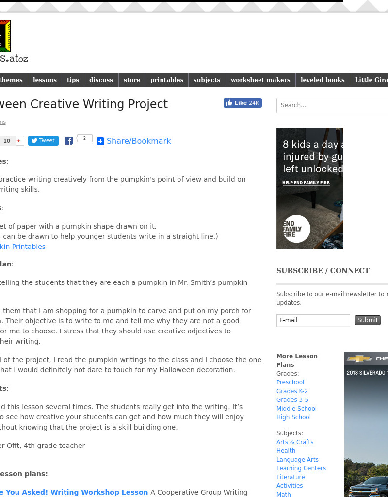 Halloween Creative Writing Project Lesson Plan Halloween Creative Writing Project Lesson Plan