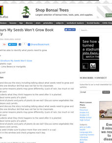 Dinofours My Seeds Won't Grow Lesson Plan Dinofours My Seeds Won't Grow Lesson Plan
