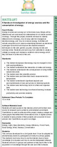 WATTS UP? Lesson Plan WATTS UP? Lesson Plan