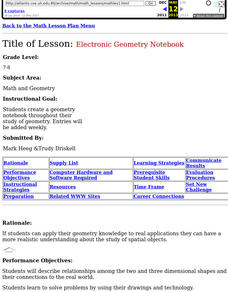 Electronic Geometry Notebook Lesson Plan Electronic Geometry Notebook Lesson Plan