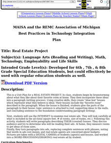 Real Estate Project Lesson Plan Real Estate Project Lesson Plan