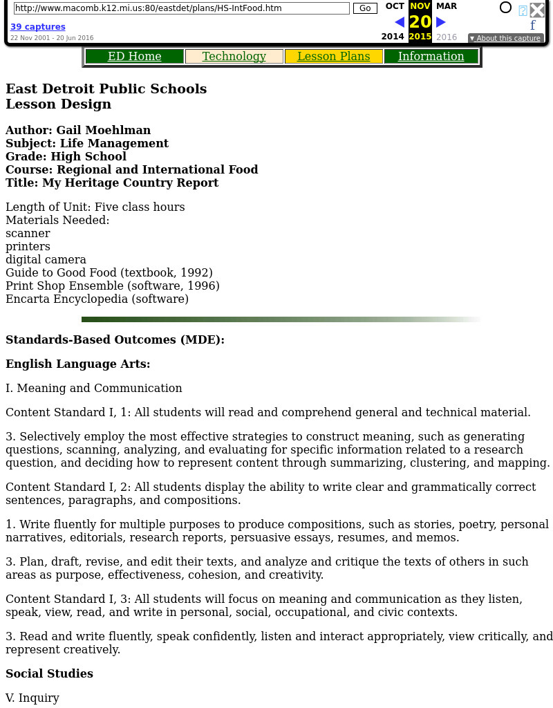 My Heritage Country Report Lesson Plan My Heritage Country Report Lesson Plan