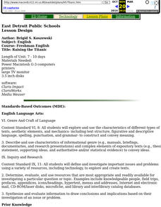 Raising the Titanic Lesson Plan Raising the Titanic Lesson Plan