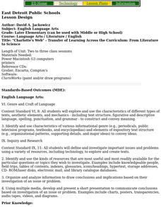 "Charlotte's Web" - Transfer of Learning Across the Curriculum: From Literature to Science Lesson Plan "Charlotte's Web" - Transfer of Learning Across the Curriculum: From Literature to Science Lesson Plan