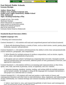 Hollywood Lesson Plan Hollywood Lesson Plan