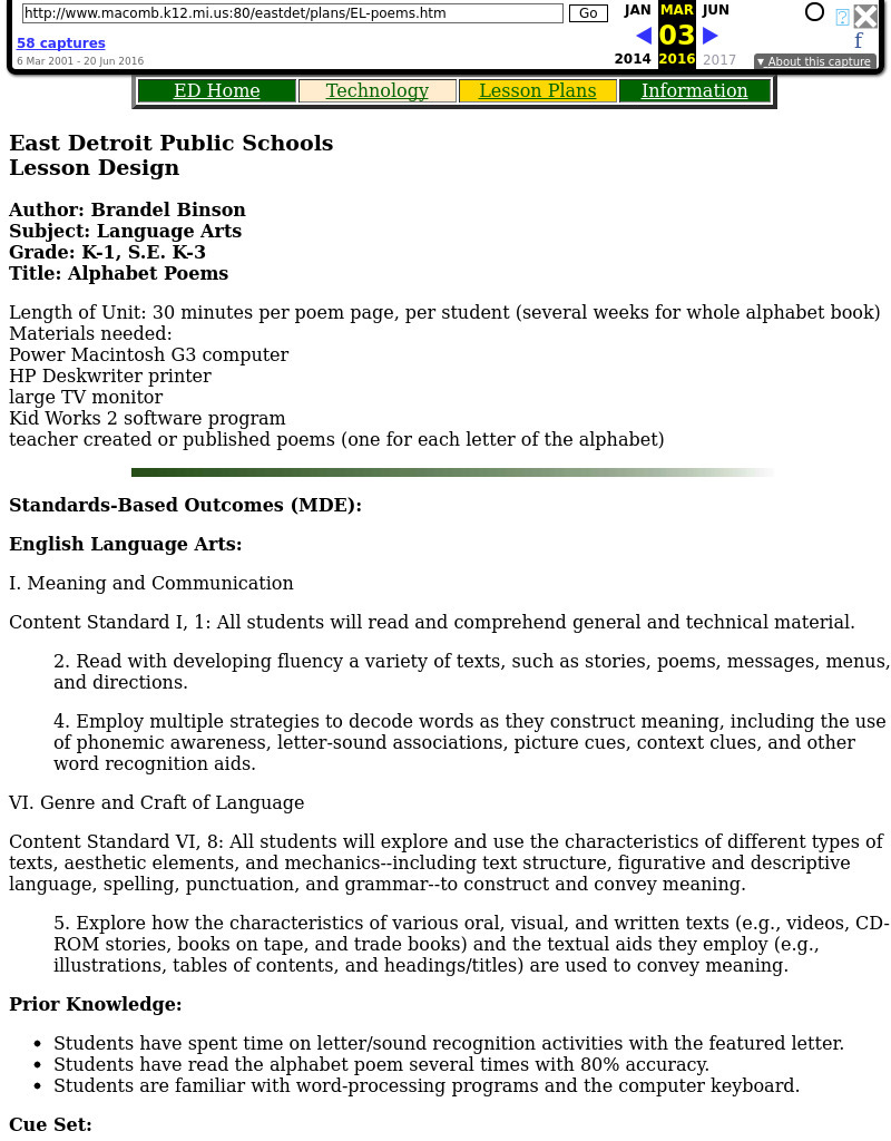 Alphabet Poems Lesson Plan Alphabet Poems Lesson Plan