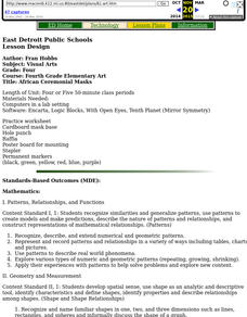 African Ceremonial Masks Lesson Plan African Ceremonial Masks Lesson Plan