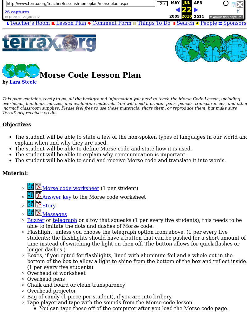 Morse Code Lesson Plan Lesson Plan Morse Code Lesson Plan Lesson Plan