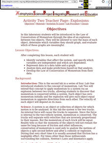 Activity Two Teacher Page: Explosions Lesson Plan Activity Two Teacher Page: Explosions Lesson Plan